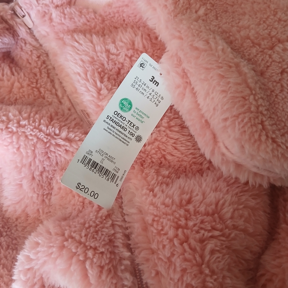 Carters Baby Girl fleece Bear suit - 3 months